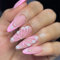 GlamRays Rosa French Tip Press on Nails Medium Almond False Nails Pink Butterfly False Nails with 3D Floral Pearl Designs Acrylic Adhesive on Nails Matte Full Coverage 24 Pieces