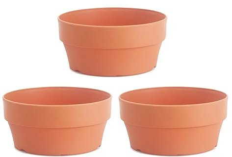 Homoyoyo Terrakotta Töpfe, 3 Stück Set Simulation eines Blumentopfs aus Ton Ideale Pflanzschale Für Kaktusse Und Sukkulenten Dekorativer Tontopf Für Garten Und Balkon 18 cm Durchmesser