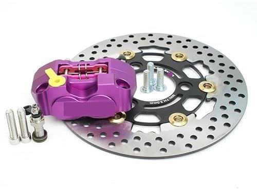 Rotore Disco Freno Rotore del Disco del Freno da 220 Mm, Pinze A 3 Fori, Pinza Freno 4 Pistoncini RPM, Montaggio Radiale per Aerox per Nitro BWS 100, Jog 50, Ebike Freno a Disco rotori