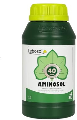 Heinrichs Agrar Lebosol Aminosol Bio Flüssigdünger, 1 Liter, Organischer Stickstoff-Kaliumoxid Dünger für Gemüse, Weinbau, Bonsai und Gartenpflanzen Universell einsetzbar