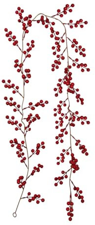 Feizikaw Künstliche Rosen 6 Fuß rote -Weihnachtsgirlande, künstliche Girlande für drinnen draußen, Gartentor, Heimdekoration für Winterurlaub, Neujahrsdekoration (Red, One Size)