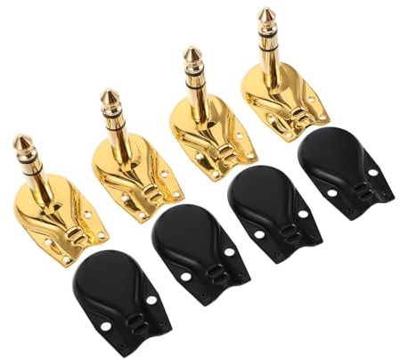 Operitacx 4 Pièces Audio Plug Pancake Style Adaptateur Microphone Stéréo pour Guitare Basse et Micro Connecteur Mâle Haute Durabilité et Transmission Sonore sans Perte