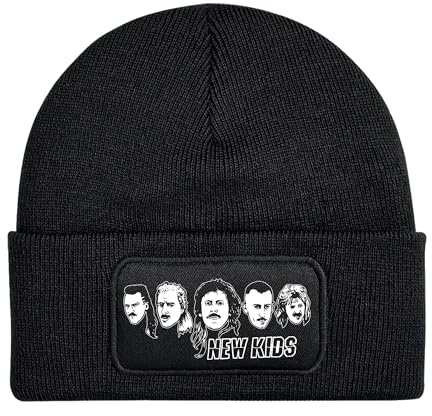 New Kids Mütze | Strickmütze – Retro Streetwear Szene Style Unisex Wintermütze | Patch Beanie