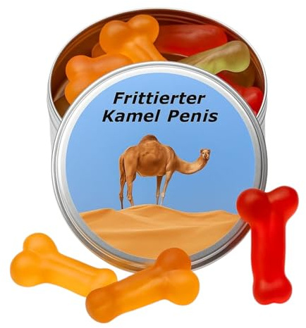 AnyCakes Frittierter Kamel Penis aus der Dose Scherzartikel Lustige Geschenkidee Party Brüller Spaßgeschenk Ostern Geburtstagsgeschenk. (Frittierter Kamel Penis)