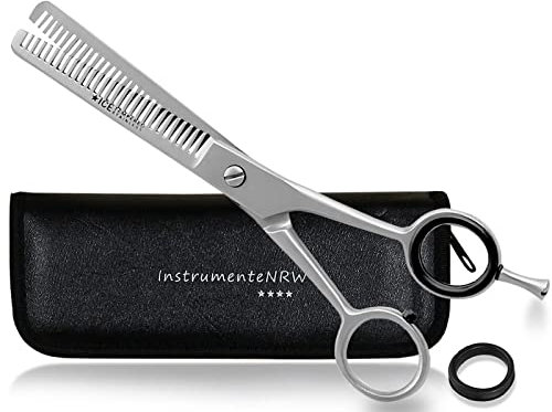 Premium Effilierschere - Modellierschere - Friseurschere - Haarschere - Ausdünnzahnung mit praktischem Aufbewahrungs-Etui (Nr. 3 = 7 Zoll Ausdünnzahnung 2-seitig)