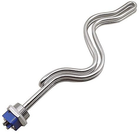 Dernord 240V 6500W Immersion Ripple Foldback Brewing Water Tubular Heater Element with 1 Inch NPSM Thread White
