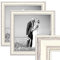 2er Set Bilderrahmen Shabby-Chic Landhaus-Stil Weiss 30x30 cm Massivholz mit Glasscheibe und Zubehör/Fotorahmen
