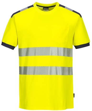 Portwest PW3 Hi-Vis T-Shirt S/S, Size: S, Colour: Yellow/Black, T181YBRS