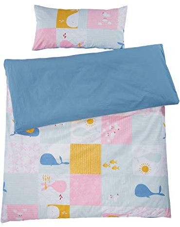 Bio Kinderbettwäsche 100% Bio-Baumwolle (kbA) GOTS zertifiziert, Patchwork Wale, 100 x 135 cm / 40 x 60 cm, Perkal-Stoff