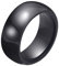 OAKKY Damen 8MM Schwarz Ring Keramik Einfach Minimalistisch Schmuck Verlobungs-Eheringe Poliert Komfort Fit Größe 57 (18.1)