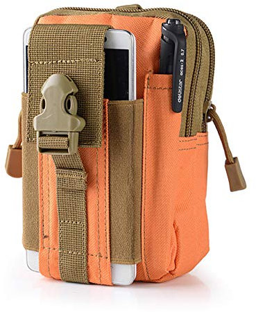 Nuevo bolso táctico para la cintura, bolso universal al aire libre | Molle EDC Bag Multifuncional Gadget, se puede utilizar para deportes, senderismo, camping, viajes (naranja)