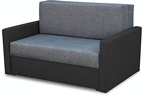 Bonni24, Tedi 2 Lehnsessel mit Schlaffunktion, Schlafsofa, Klappsofa, Schlafcouch, Bettsofa, vom Hersteller, Couch, Couchgarnitur, Sofagarnitur, Jugend, Ideal für kleine Wohnungen (Schwarz/Graphit)