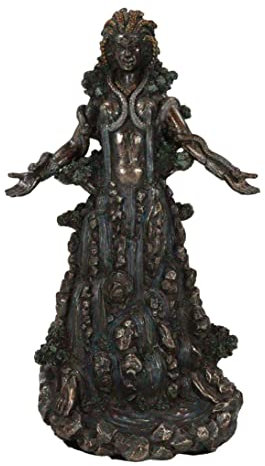 Ebros Gift Irische Dreifache Göttin Danu Mutter Göttin Don Patron Göttin Gottheit des Landes mit Flüssen Wasserströmen und Schlangen Figur Terra Erde Titan Gaia Statue