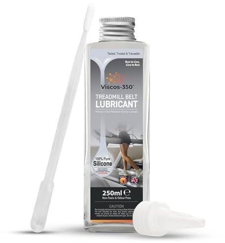 Viscos-350 Premium Treadmill Lubricant Pure Silicone Oil 30cm Long Applicator Inc - Made in UK - 250ml