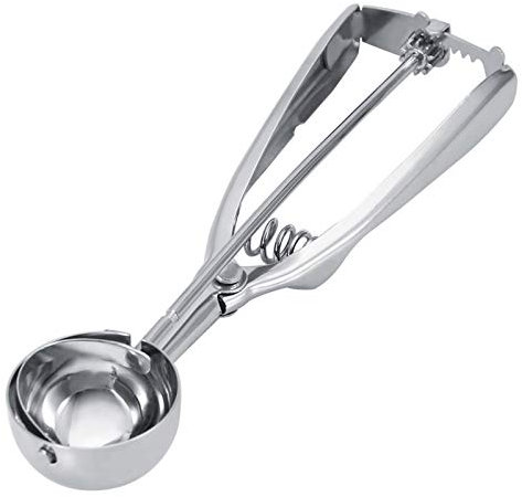 Tiiyee Cucharas para Galletas, Acero Inoxidable Porcionador Helados Helado Cuchara Acero con Liberación Gatillo Galletas Cucharadas Cucharada Masa Hornear Magdalenas Muffins(4CM)