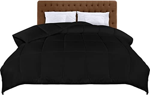 Utopia Bedding Bettdecke 155 x 220 cm, Ganzjahres-Bettdecke, Leichte Bettdecke mit Polyesterfüllung, Mikrofaser Schlafdecke (Schwarz)