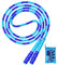 Corde à sauter bleue à longueur réglable sans enchevêtrement, corde à sauter souple perlée, corde à sauter fitness pour enfants, homme et femme, perte de poids de 2,5 m