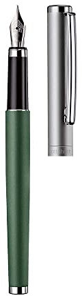 Otto Hutt design 01 Füllfederhalter 068-11595 – Füller mit hochwertiger Beschichtung und glänzender Oberfläche in der Farbe Grün – Federstärke B
