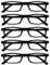 OPULIZE Ted Lesebrille, 5 Stück, schmal, leichter Rahmen, für Herren und Damen, kratzfest, Federscharniere, RRRRR17, mattes schwarz