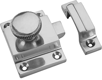 Window or Door Catch, for Window Shutters, Brass (Polished Chrome)