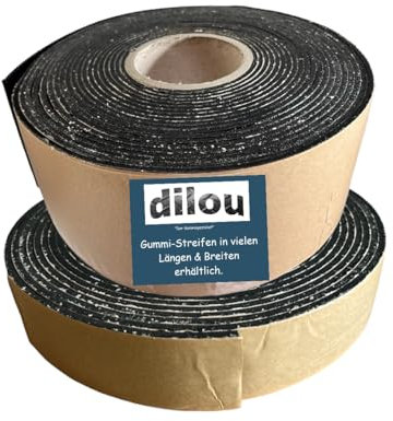 Gummistreifen 4-20cm breit, 3mm dick, von 1 bis 10m Länge mit einseitiger Klebeschicht Vollgummi Hartgummi Bodenbelag (10cm(100mm) x3mm, 3m)