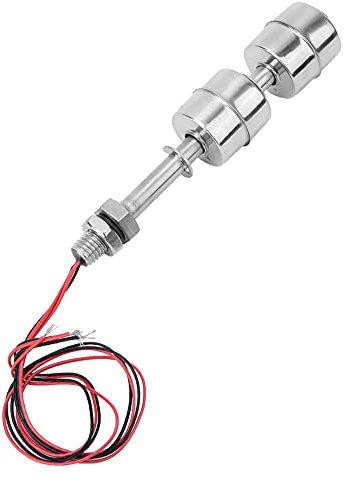 Interrupteur à Flotteur à Double Bille en Acier Inoxydable, ContrôLeur de RéServoir, Interrupteur à Flotteur Liquide, Interrupteur de Capteur de Niveau D'eau pour Piscine de RéServoir Flotteur 100mm