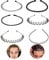 6 Stück Welle Metall Stirnband,Unisex Rutschfestes Elastisches Stirnband,Welle Haarreif Männer Damen, Mehrere Stile, Geeignet für Sport, Fitness, tägliches Make-up(Schwarz)