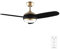Cecotec Ventilador de Techo con Luz EnergySilence Aero 4265 GoldBlack. 65 W, Diámetro 42” con luz LED de 18W, Mando a distancia, Temporizador programable, 3 Velocidades, 3 Aspas