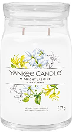 Yankee Candle Signature Scented Candle | Midnight Jasmine Large Jar Candle with Double Wicks | Soy Wax Blend Long Burning Candle | Perfect Gifts for Women (1630688E)