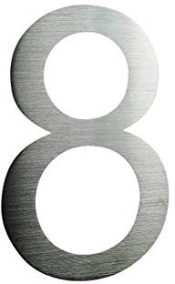 Edelstahl Hausnummer - XXL - wetterfest und pflegeleicht - Silber - modernes schwebendes Aussehen - einfache Installation - Höhe 300 mm (8)