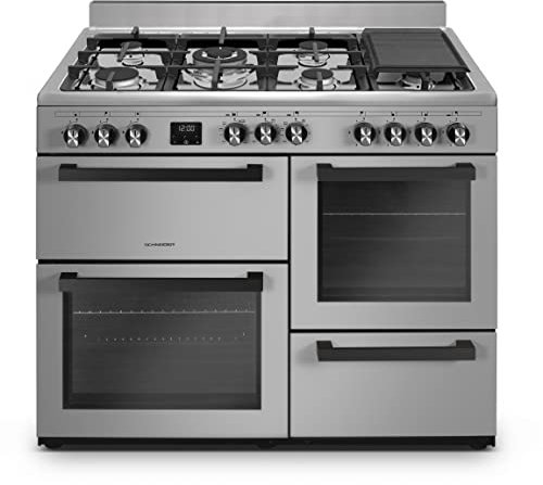 SCHNEIDER SCG71MFXP, Piano de cuisson 100cm, 7 feux Gaz dont 1 Wok,14 600 Watts, Four 1 Catalyse 60L, Four 2 Chaleur tournante 51L, Four 3 Grill 30L, Espace casserolerie 31L, Minuterie