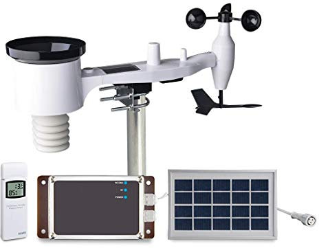 ECOWITT Wetterstation Ws6006, Professionelle 3G Mobilfunk-Wetterstation mit solarbetriebenem 7-in-1-Außensensor, Internetüberwachung und SMS-Warnungen für Haus, Garten und Bauernhof 433MHZ