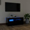 MOONAIRY TV-Schrank, Fernsehtisch, Schwarz, 90x35x40 cm, Wohnzimmer, Modern, LED-Leuchten