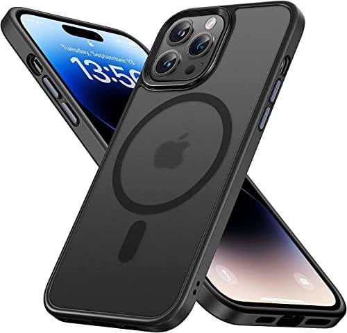 LANDEE Magnetic Case for iPhone 14 Pro Max Case Compatible with Magsafe Wireless Charging Cover Black