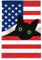 Bandiera patriottica da giardino con gatto nero 4 luglio (palo non incluso)