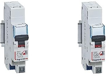Legrand - Disjoncteur Phase + Neutre - 16A - bornes automatiques - 1 module & Disjoncteur Phase + Neutre - 20A - bornes automatiques - 1 module