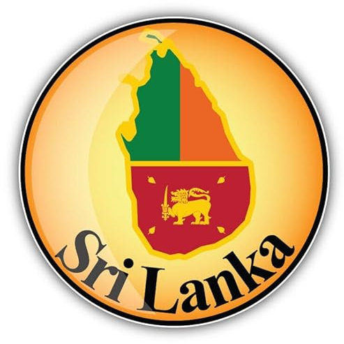 WildeBabsKLBT 11cm Hochwertiger Premium Auto-Aufkleber Sticker Decal Autoaufkleber Klebefolie Sri Lanka Karte Flagge Fahne Wappen H478