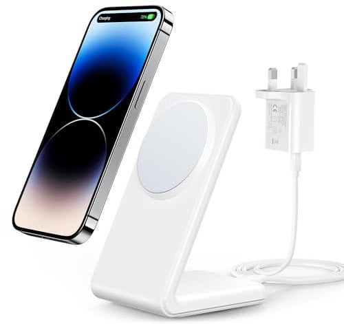Meifigno Magnetic Wireless Charger, Compatible with MagSafe Charger, Fast Charging with PD 20W USB-C Adapter & Charging Cable for iPhone 16 15 14 13 12 Pro Max Plus Mini, White
