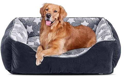 FURTIME Cuccia Cane Letto per Cani Cuscino Lavabile e Antiscivolo Lettino Morbido Divano per Cani Cuccia Cane Interno Taglia Grande Brandina per Gatto XL(89x63x23cm) Nero