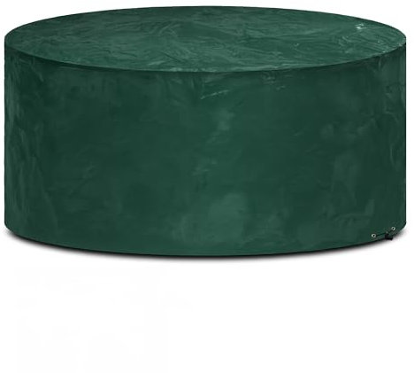 Funshot Round Garden Furniture Covers Waterproof, Windproof, Anti-UV, Outdoor Round Patio Set Table Cover for Garden Furniture Cover Circular for Table and Chair, Ø100x71cm