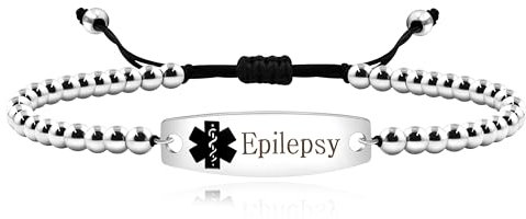 Uloveido Edelstahl Medical Alert Armband für Frauen mit personalisierte handgefertigte verstellbare geflochtene Seil Edelstahl Armband Medizinische ID Armband für Frauen Y4301