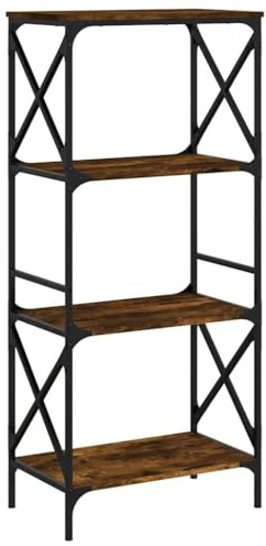 vidaXL Bücherregal 4 Böden Räuchereiche 59x35x132 cm Holzwerkstoff