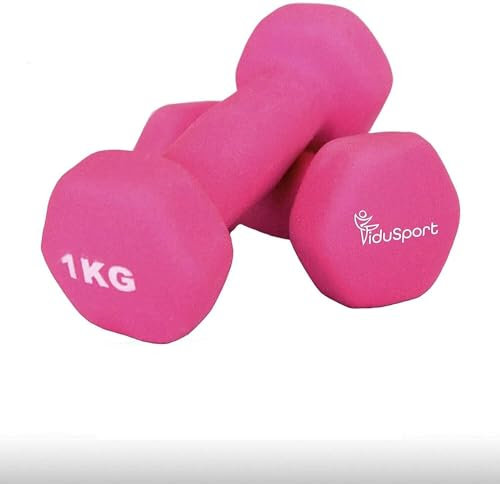 FiduSport Hantel Set Neopren Beschichtet Hanteln Gewichte Kurzhanteln 1 KG (2er Set)
