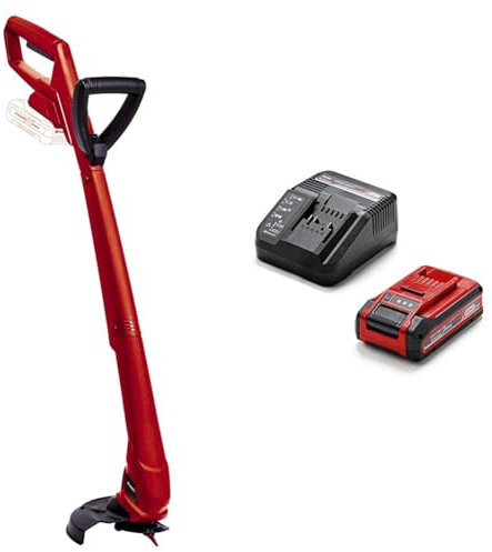 Einhell Akku-Rasentrimmer GC-CT 18/24 Li P Power X-Change (8.500 U./Min., 24 cm Schnittbreite, Zusatzhandgriff, inkl. 20 Stück Kunststoffmesser, inkl. 3,0 Ah Plus Akku & Ladegerät)