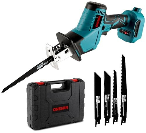 Electric Reciprocating Saw Cordless Saber Saw - for Makita Hand Saws for Cutting Wood, 0-3100SPM Stroke Speed Reciprocating Saws with 4 Saw Blades (Machine Only)