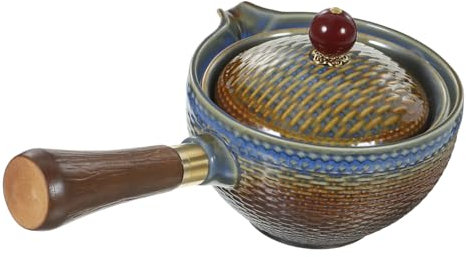 Cabilock olla de kung fu 360 tetera de hojas sueltas tetera de de te estufa de tetera dispensador de té tetera giratoria Infusor de té tetera casera tetera retro tetera gongfu cerámica