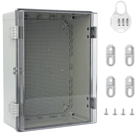 Verteilerdose Wasserdicht(220 * 170 * 110mm),Elektrokasten mit Montageplatte,IP66 Verteilerkasten AußEn Wasserdicht,Wasserdichte Box Mit Schnalle,Elektrische Schaltanlage,Elektrische Schaltanlage