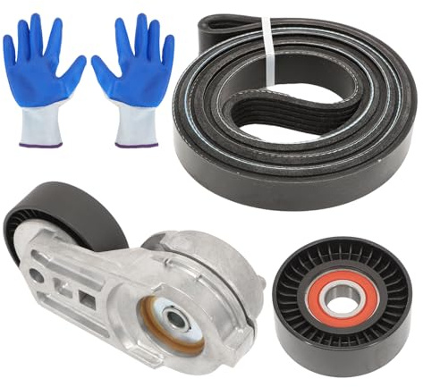 39269 Drive Belt Tensioner and Idler Pulley Serpentine Belt kit fits Wrangler 3.8L V6 2007 2008 2009 2010 2011 Belt Tensioner with Pulley Kit Set Replaces 89033, 5080243AA
