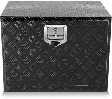 DNA MOTORING Underbody Truck Box Aluminum Truck Storage Tool Box, Truck Storage Organizer Chest for Pick Up Truck Bed, w/Lock & Keys, 19.5 L X 19.5 D X 18 H Silver, TBOX-T5-003-BK
