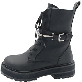 Laura Biagiotti Stivaletto anfibio, 8803 MATT BLACK (Nero, Sistema Taglie Calzature EU, Adulto, Numero, Media, 38)